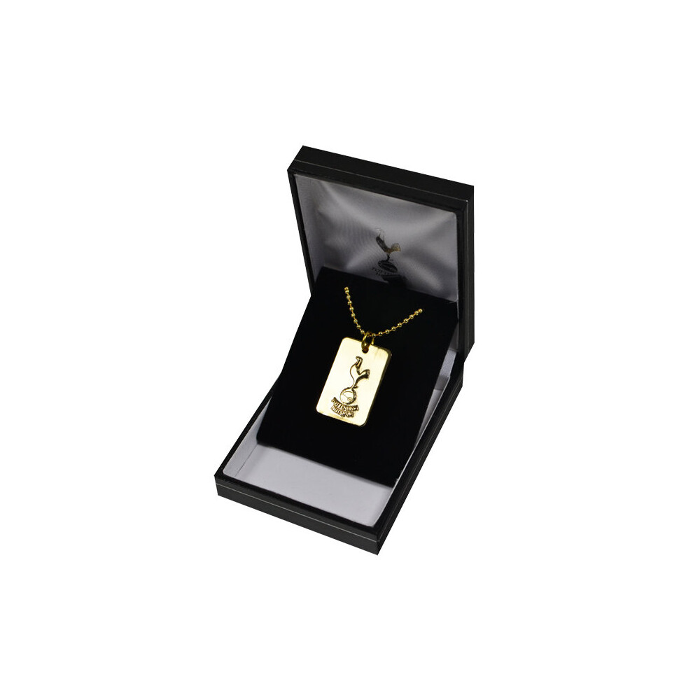 Tottenham Hotspur F.c. Gold Plated Dog Tag & Chain - Fc Football Official Gift -  gold plated tottenham dog tag chain hotspur fc football official