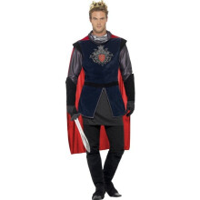 Smiffy's Adult Men's King Arthur Deluxe Costume, Top, Cape, Gloves, Bootcovers -