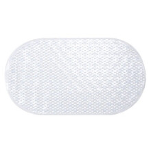 Sabichi Oval Bathmat, Plastic, Clear - bath shower mat non slip suction bubble rubber anti cup safety grip bathroom sabichi pvc new tub clear