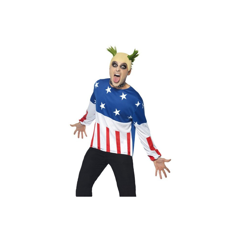 mens 90s fancy dress outfits Smiffys Party Starter Costume Blue,red,white Medium - Also included is a neckline_Boat Neck Iconic 90s outfits for Size:XXS