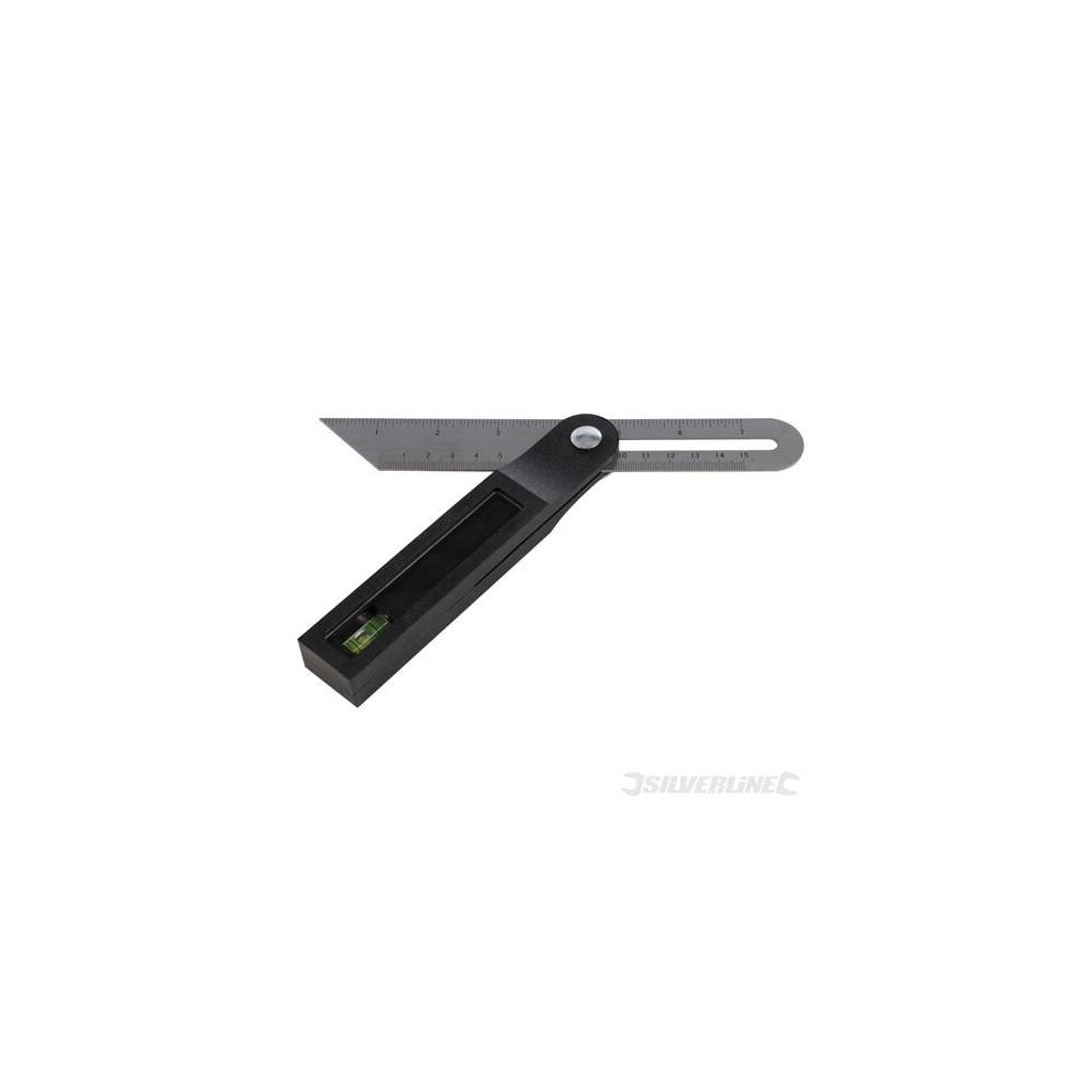 200mm Silverline Sliding T Bevel With Spirit Level - 460000 -  bevel sliding spirit level silverline 200mm 460000