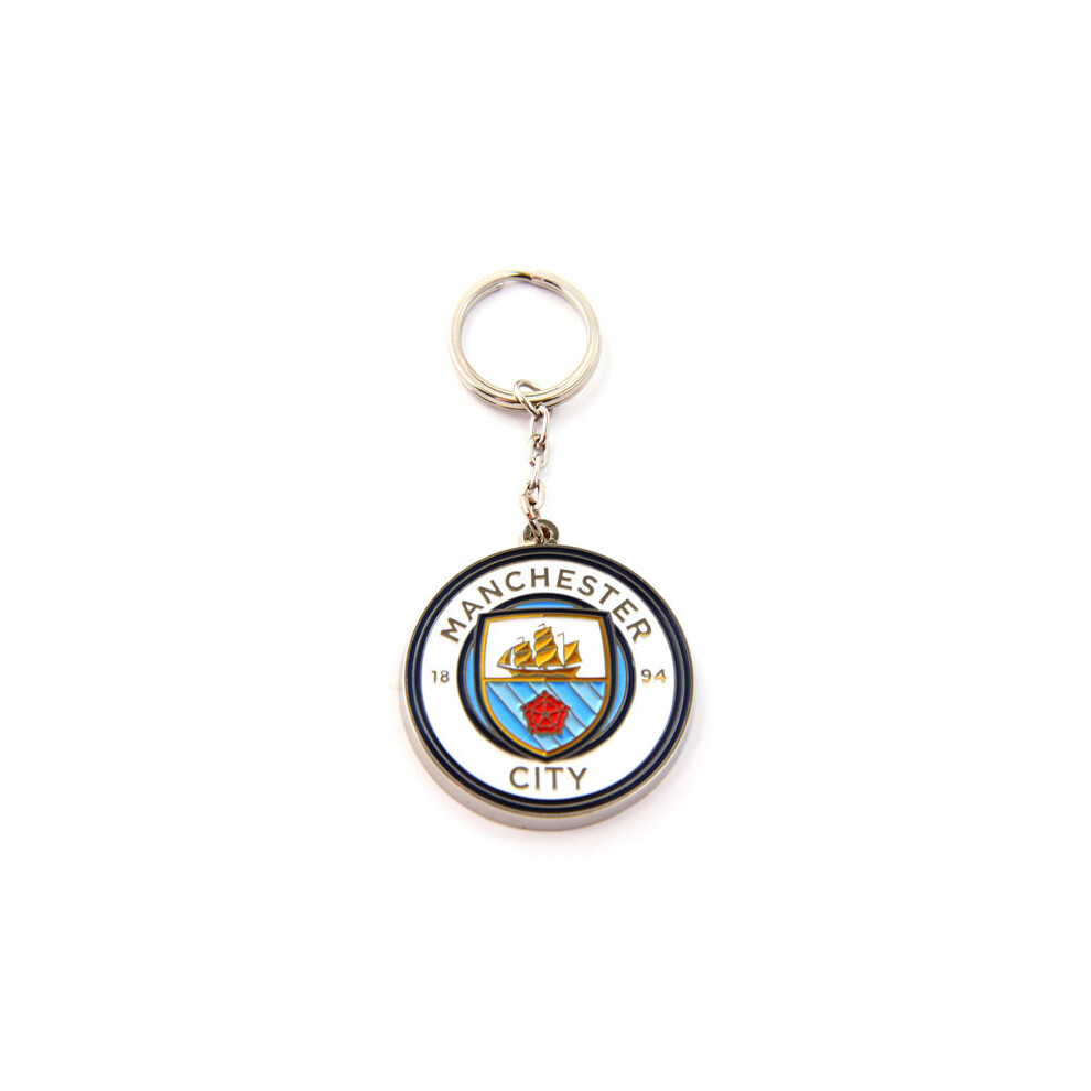 Man City Crest Keyring - One Size - Manchester Football Official Metal Fc New -  city manchester crest keyring football official metal fc new