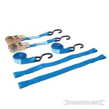 Silverline Motorbike Tie-down Set 4pce Rated 350kg Capacity 700kg - Tiedown - set motorbike tiedown capacity rated 350kg 700kg 4pce silverline 285155