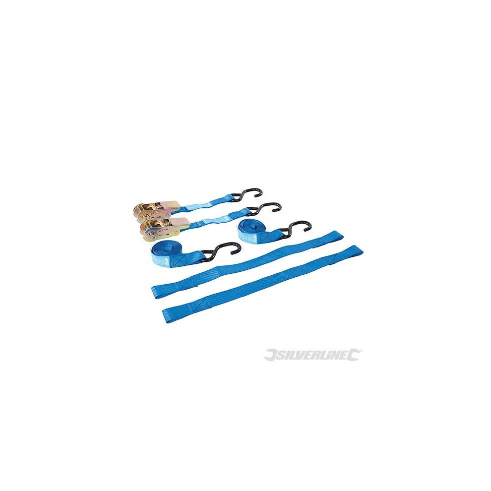 Silverline Motorbike Tie-down Set 4pce Rated 350kg Capacity 700kg - Tiedown -  set motorbike tiedown capacity rated 350kg 700kg 4pce silverline 285155
