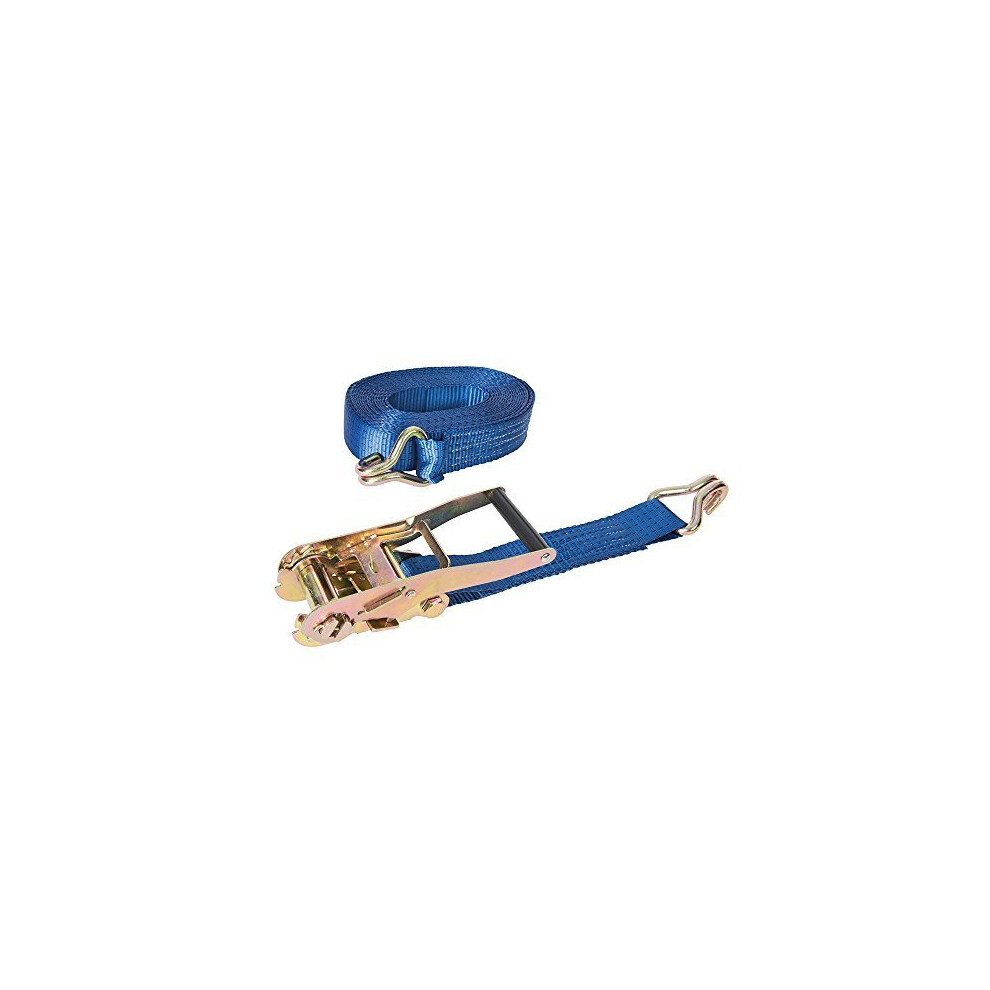 Silverline Ratchet Tie Down Strap J-hook 8m x 50mm Rated 1700kg Capacity 4750kg -  silverline 8m cargo lash x 50mm ms21 tie ratchet strap ton down