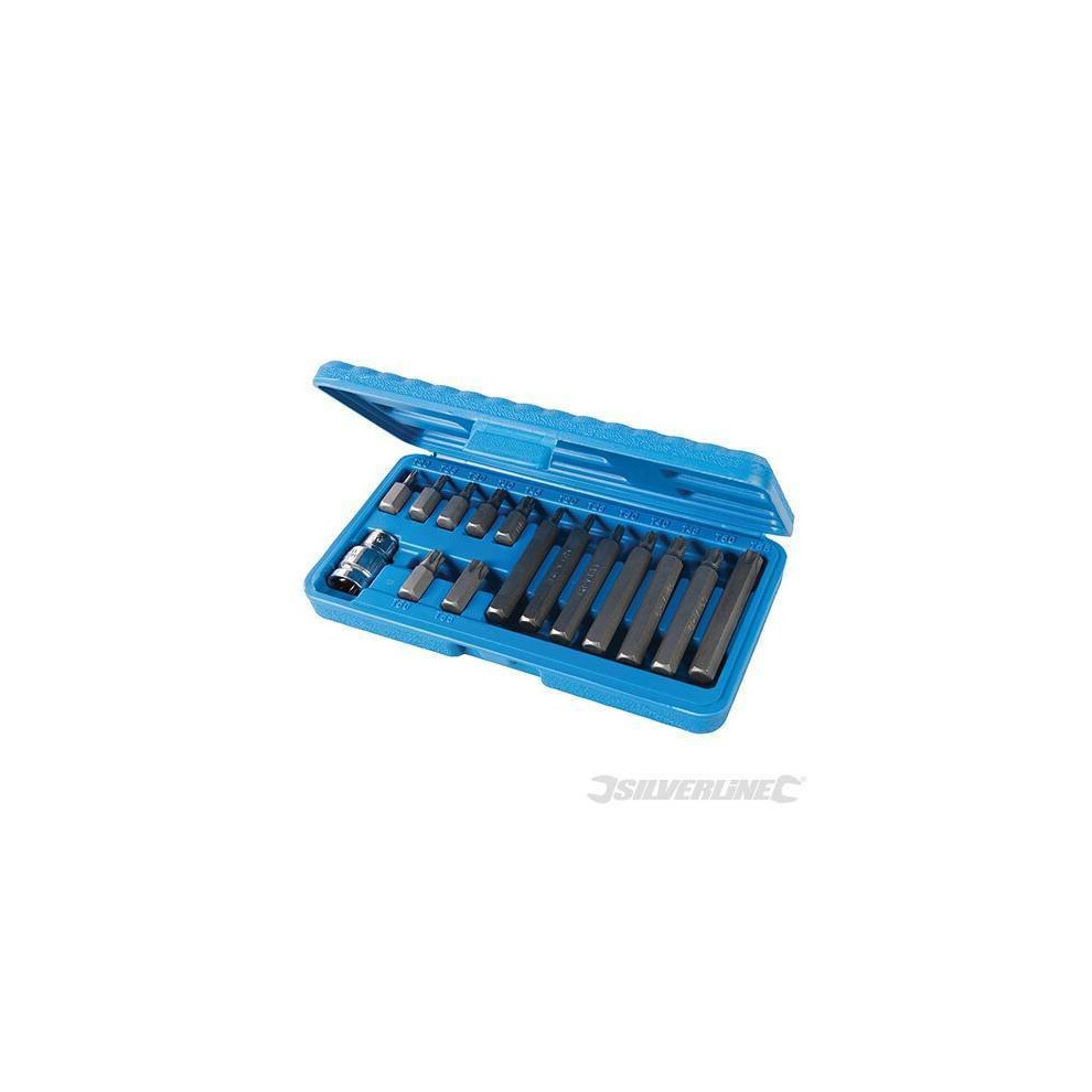 Silverline Trx Bits Set 15Pce 15Pce - 706839 Torx T20 T25 T30 T40 T45 T50 T55 - 15Pce Silverline 706839 Trx Bits Set Torx T20 T25 T30 T40 T45 T50 T55 5024763177958