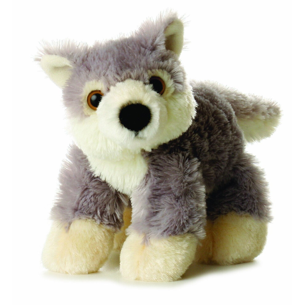 8" Mini Flopsie Woolsey Wolf Soft Toy - Aurora Plush Cuddly New 8inch -  mini flopsie wolf aurora plush cuddly new woolsey 8inch soft toy