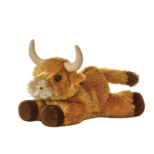 8" Brown Mini Flopsie Toro Bull Soft Toy - Aurora World 8inch New - aurora mini flopsie toro bull world 8inch soft toy new - Plush Soft Toy