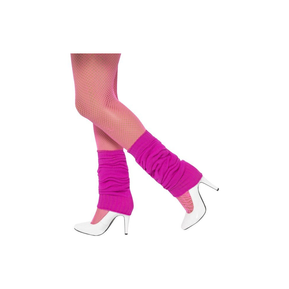 Hot Pink Legwarmers -  pink neon fancy dress legwarmers smiffys 80s costume