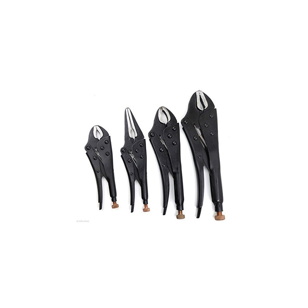 Toolzone 4 Piece Heavy Duty Drop Forged Locking Pliers Set - 4pc Vice Mole -  locking pliers set 4pc vice mole grips toolzone piece heavy duty wrench