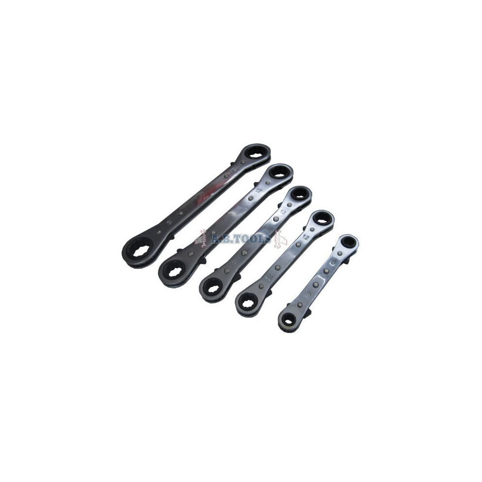 Ratchet Ring Spanner Set Metric Sizes Te075 - 621mm Spanners Flat 5 5pc Wrench -  ratchet ring set spanner 621mm spanners metric flat 5 5pc wrench