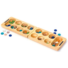 Mancala - Game Wooden Board Glass Tobar Beads Traditional - mancala game wooden board glass tobar beads traditional - Board Game
