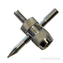 4 Way Tyre Valve Repair Tool - Silverline 380153 - valve repair tyre tool silverline way 4 380153