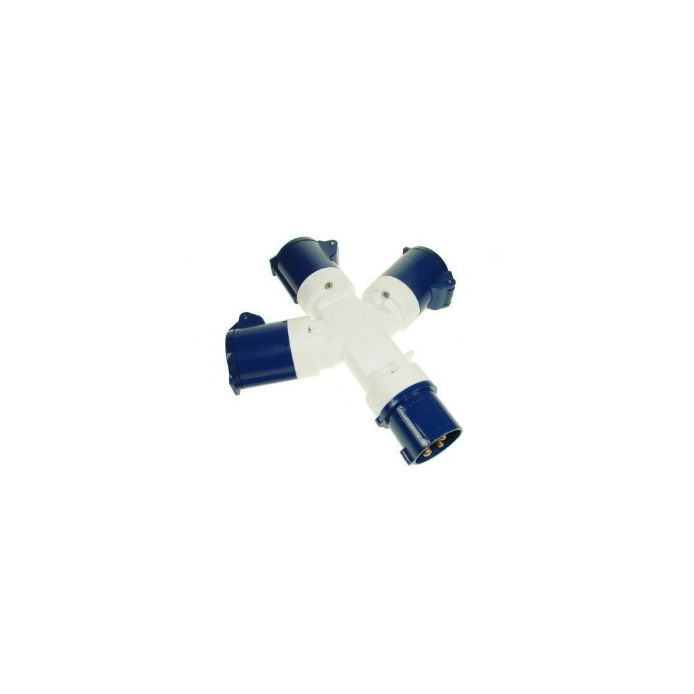 Caravan - 230V 3Way Hook-Up Splitter Bk - Hookup Mains Way 16 Amp Maypole - Caravan Hookup Splitter 230V Mains Way 16 Amp Maypole 3Way Mp370b Camper 5013008103708