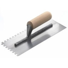 6mm Finishing Trowel With Square Seration - trowel rst square notched 6mm notches wooden handle x 412in 11 finishing