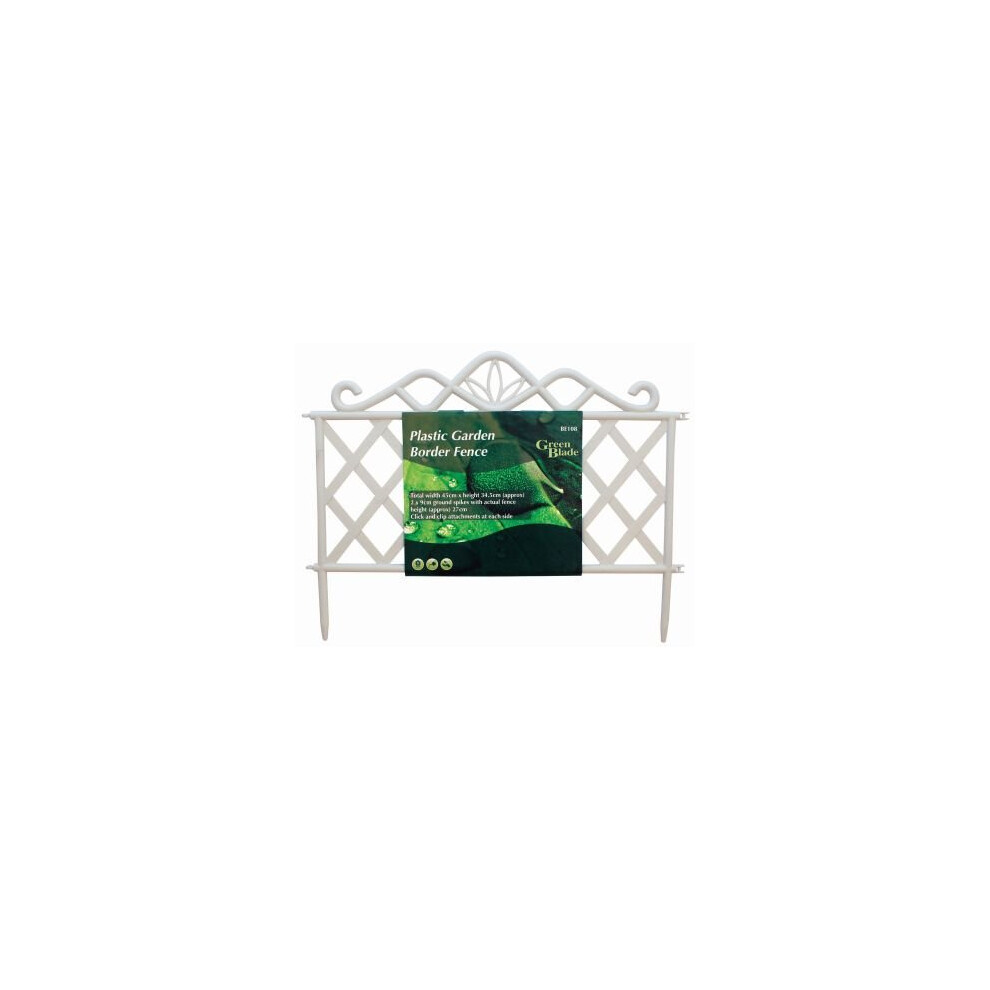 White Plastic Garden Border Fence -  fence border plastic garden edging lattice fencing path ornamental 4681012
