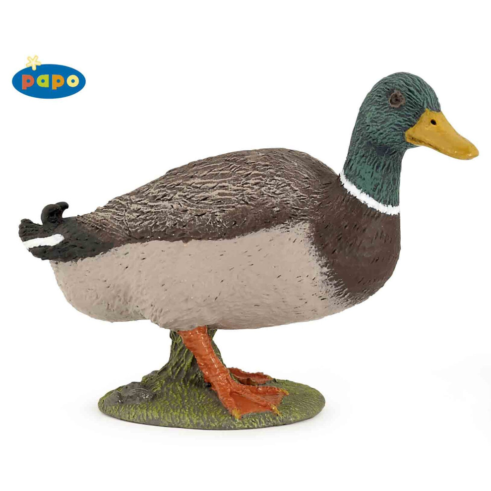 Papo Mallard Duck Figurine - Animal Farm Toy Figure New - Mallard Duck Animal Farm Toy Figure New