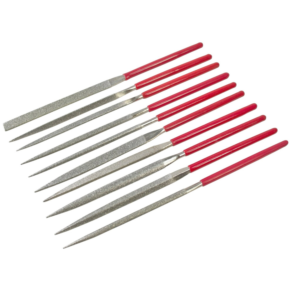 10Pc Diamond Needle File Set - 140Mm Jewellery Repair Modelling - File Diamond Set Needle 10Pc 140Mm Jewellery Repair Modelling 5032759022335
