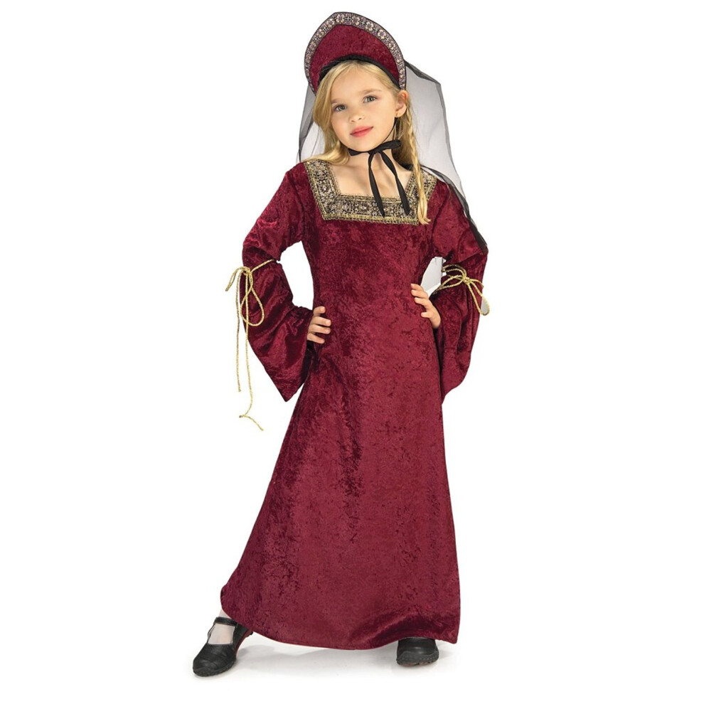 Rubies Lady Of The Palace - Lady Palace Fancy Girls Dress Costume Tudor Medieval Outfit Princess Burgundy