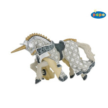 Estatueta de cavalo da crista do unicórnio do mestre das armas - PAPO - O MUNDO MEDIEVAL - Para crianças