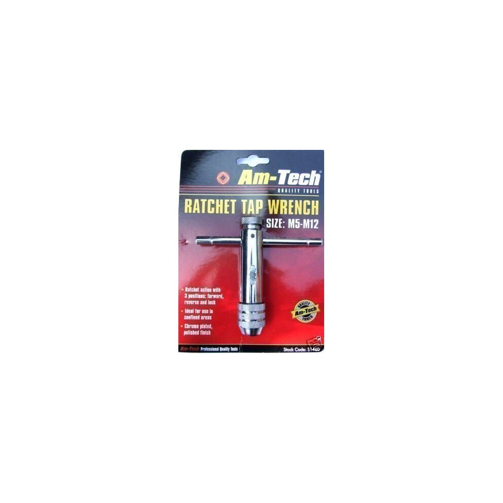Ratchet Tap Wrench - Large - Bar Die Set Reversible Forward Reverse Lock M5 M12 -  tap ratchet wrench bar die set reversible forward reverse lock
