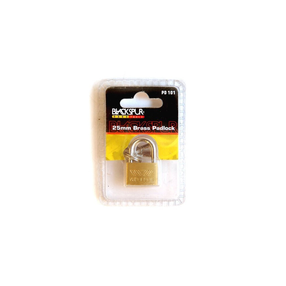 Blackspur Bb-pd101 Brass Padlock - 25mm Keys Shed -  brass padlock 25mm keys shed