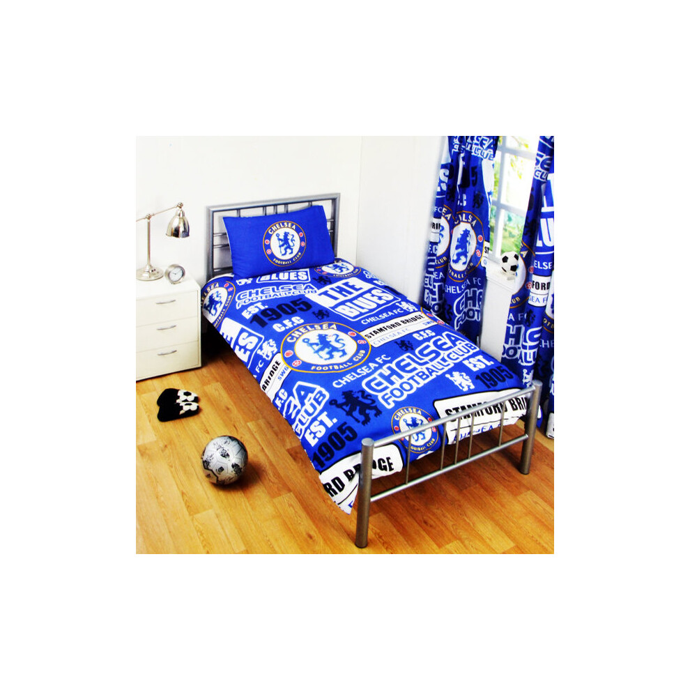 Chelsea Official Single Duvet Set - Multi-colour - Football Cover Fc Patch Sets -  duvet chelsea single football set cover official fc patch sets