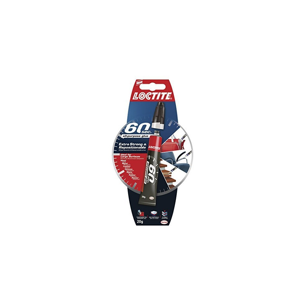 Loctite 60 Seconds Universal Glue / Fast And Repositionable / Ideal For Larger -  glue 60 loctite 20g all purpose seconds repositionable strong