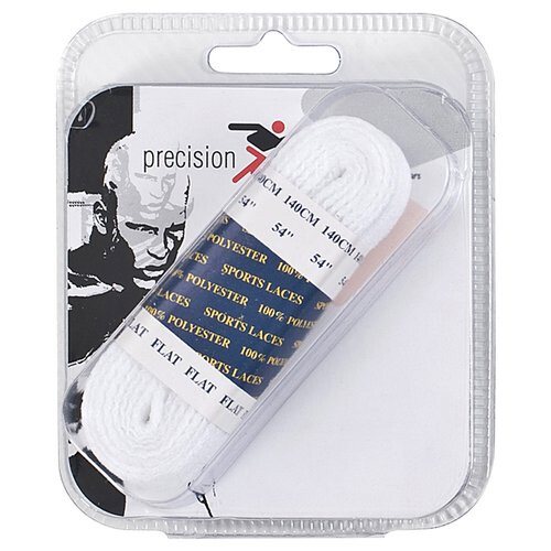 100cm White Flat Trainer Laces - Precision Training -  flat laces precision training 100cm white