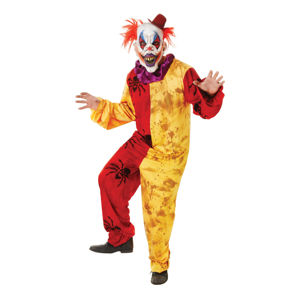 Adult's Scary Horror Clown Costume -  costume clown fancy dress horror halloween mens circus adult scary outfit one size mask CLOWN COSTUME HALLOWEEN