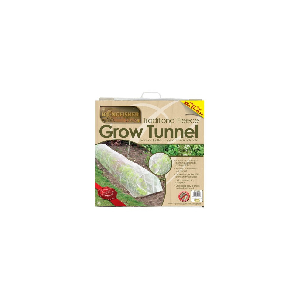 Fleece Plant Growing Tunnel -  tunnel grow fleece 3m cloche plant protection garden mini greenhouse frost allotment veg plants propagator