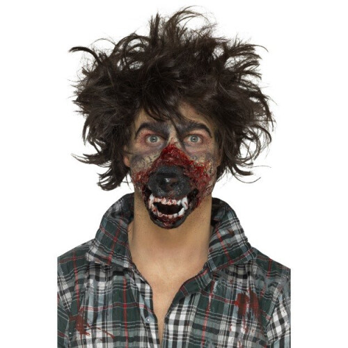 Foam Rubber Werewolf Mouth Prosthetic, Brown, With Adhesive -