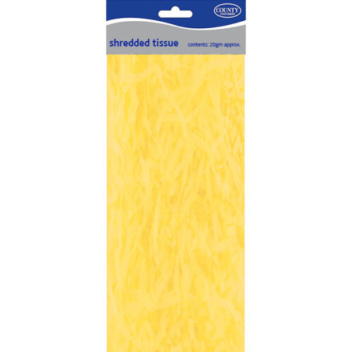 County 6 Pack Shredded Tissue - Yellow -  county 6 pack shredded tissue yellow
