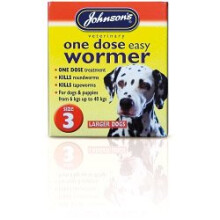Johnsons Size 3 One Dose Easy Wormer for Dogs (200740) 500mg Film-Coated Tablets, Kills Roundworms & Tapeworms, 6-40kg