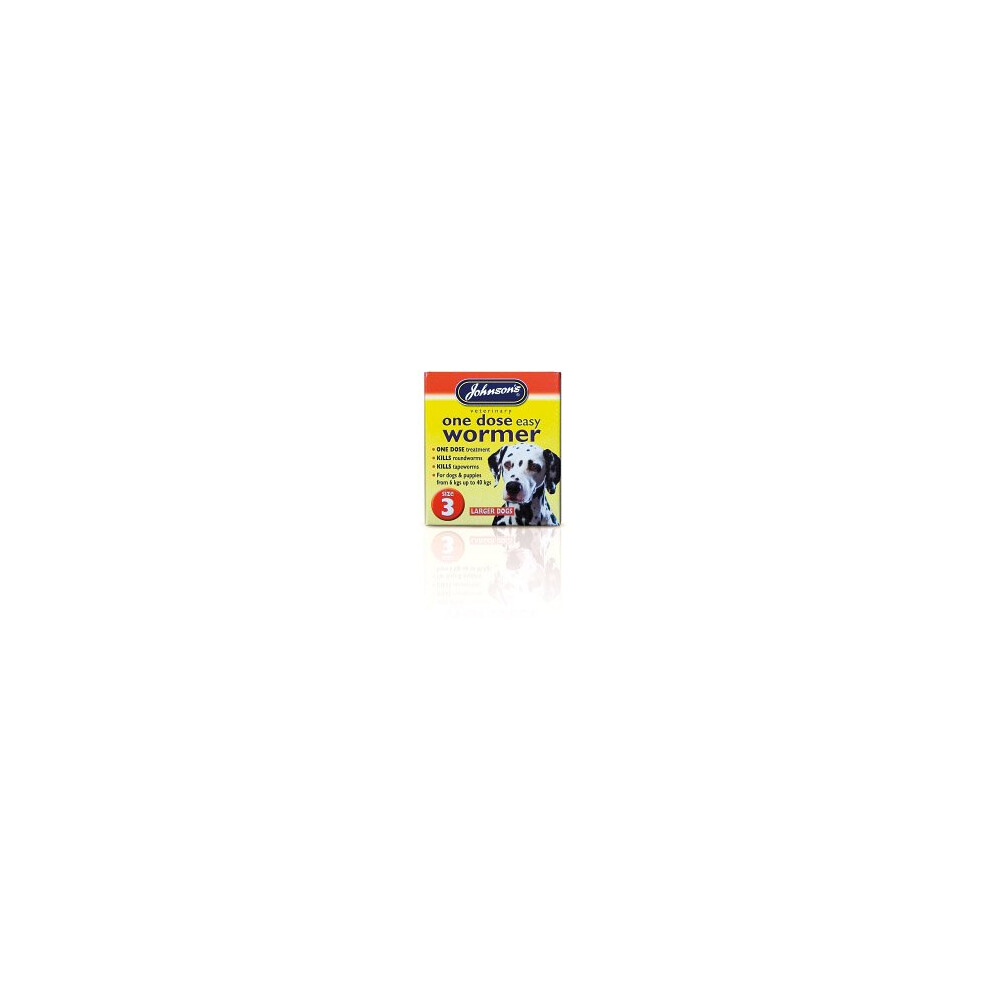 Size 3 One Dose Dogs Easy Wormer - Johnsons Tablets Dog - Johnsons Wormer Dose One Easy Tablets Dog Dogs Size 3