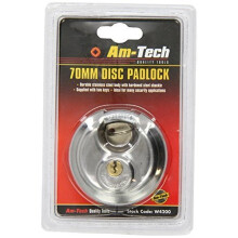 70mm Disc Padlock - Steel Heavy Duty 2 Keys Round Circular Stainless -  padlock disc 70mm steel heavy duty 2 keys round circular stainless