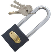 50mm Long Shackle Iron Padlock - Heavy Duty Security Amtech Safety L365 - iron padlock long 50mm shackle heavy duty security amtech safety l365