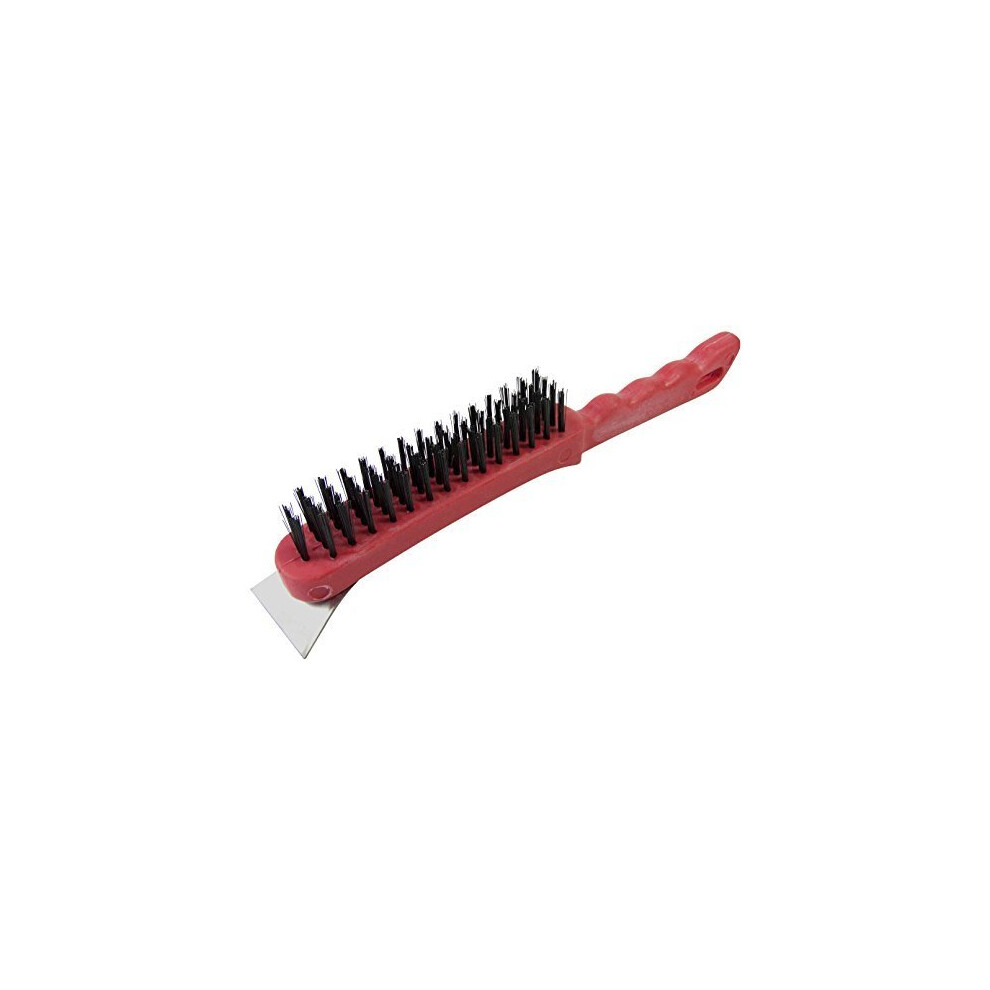 Wire Brush And Scraper - Amtech 4 Row Large Cleaning Removing Rust Bristles Diy - Wire Brush Scraper Amtech 4 Row Large Cleaning Removing Rust 5032759026715