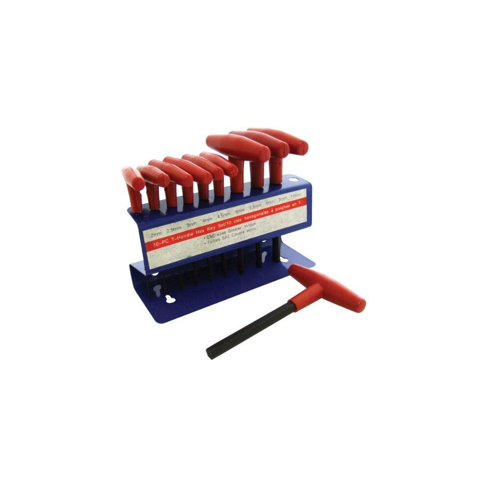 10pc T-handle Hex Key Set - Allen Metric Thandle 10 Wrench Stand New Alan Rack -  key set hex allen metric thandle 10 wrench stand 10pc new alan rack