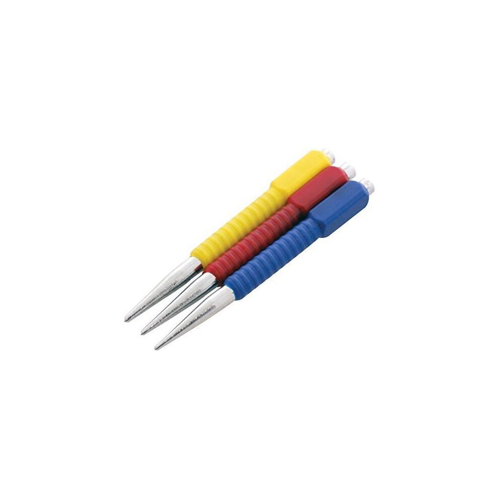 3Pc Colour Coded Centre Punch Set - Amtech Piece Steel Alloy - Punch Set Centre Colour Coded 3Pc Amtech Piece Steel Alloy 5032759025244