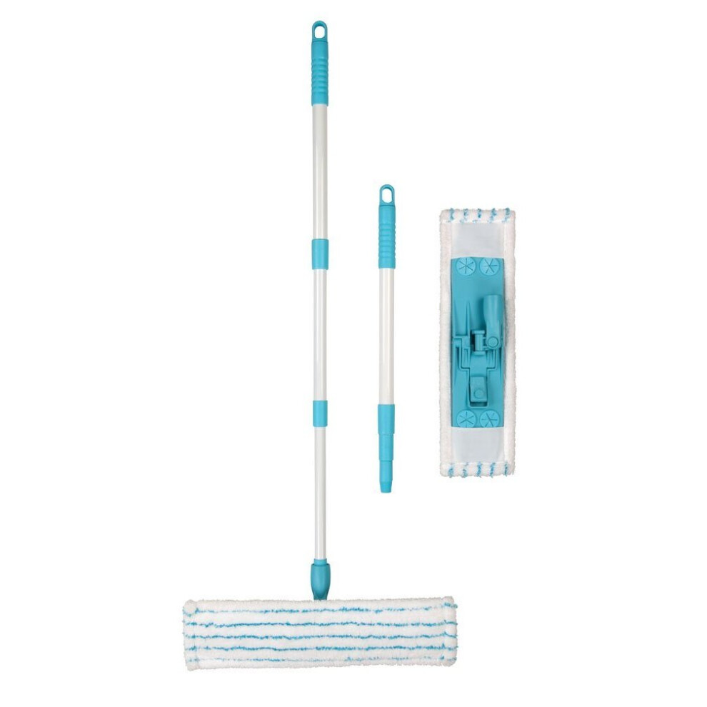 Elliott 1-piece Flat Microfibre Mop With Extendable Handle, White - Floor -  floor microfibre mop extendable handle cleaner elliott flat absorbent