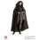 Adult black satin hooded cape 1