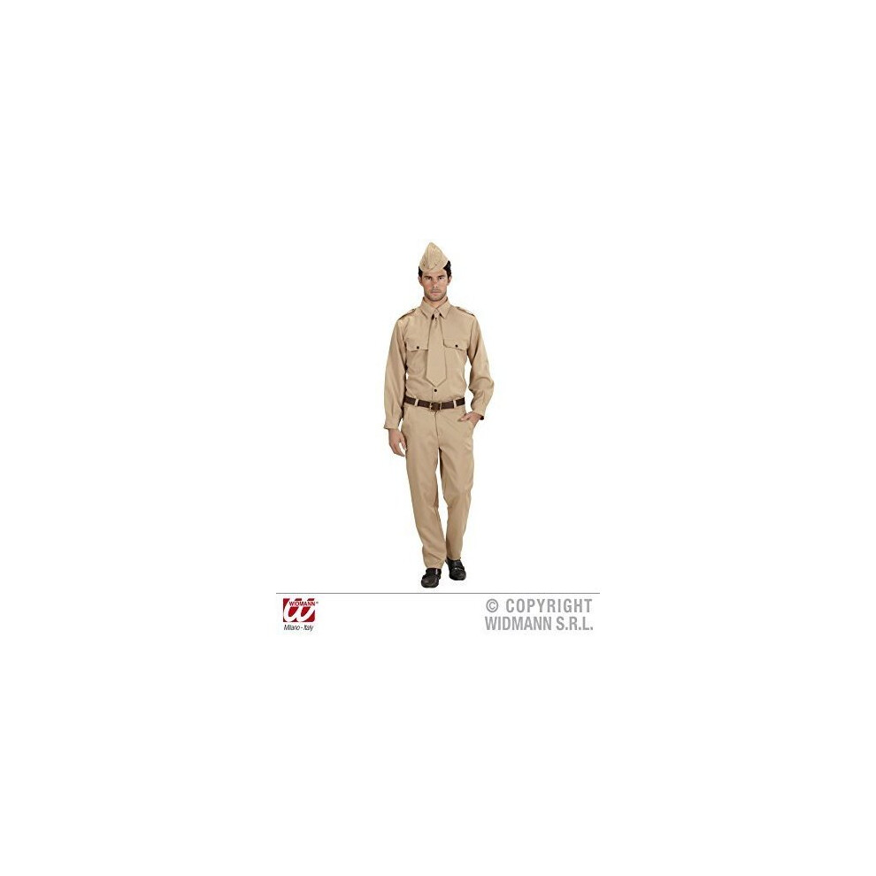 Costume Déguisement Soldat WW2 Deluxe - Veste, Pantalon, Casque, Ceinture - Taille Adulte, Style Historique