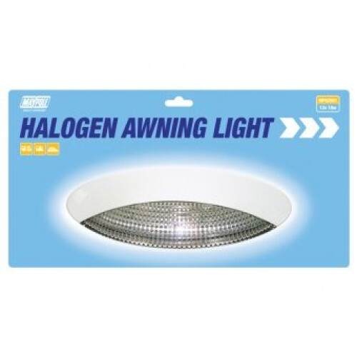 White Awning Light With Halogen Bulb - Maypole 82961 -  maypole awning light halogen bulb white 82961