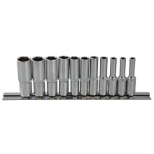 Blue Spot 01540 1/4 Inch Deep Metric Socket Set - 11 Drive Square 14in Blue - deep metric socket set 11 drive square 14in bluespot 01540 tools inch
