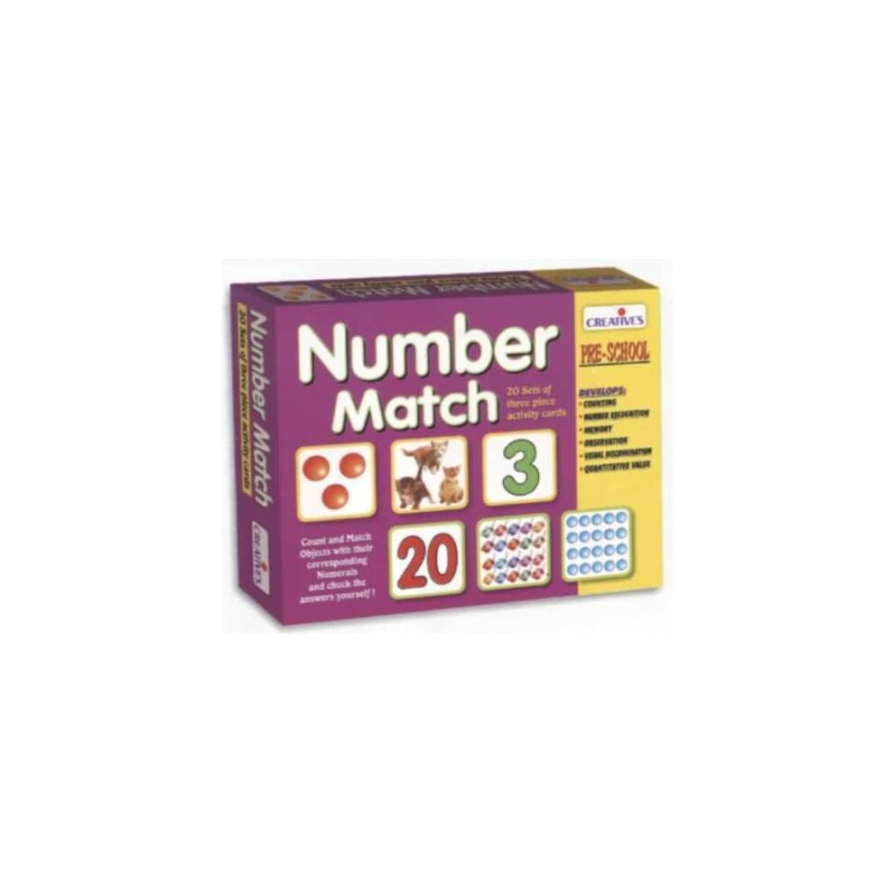 Creative Pre-school Number Match Game - Preschool Educational Cards -  creative preschool number match educational cards