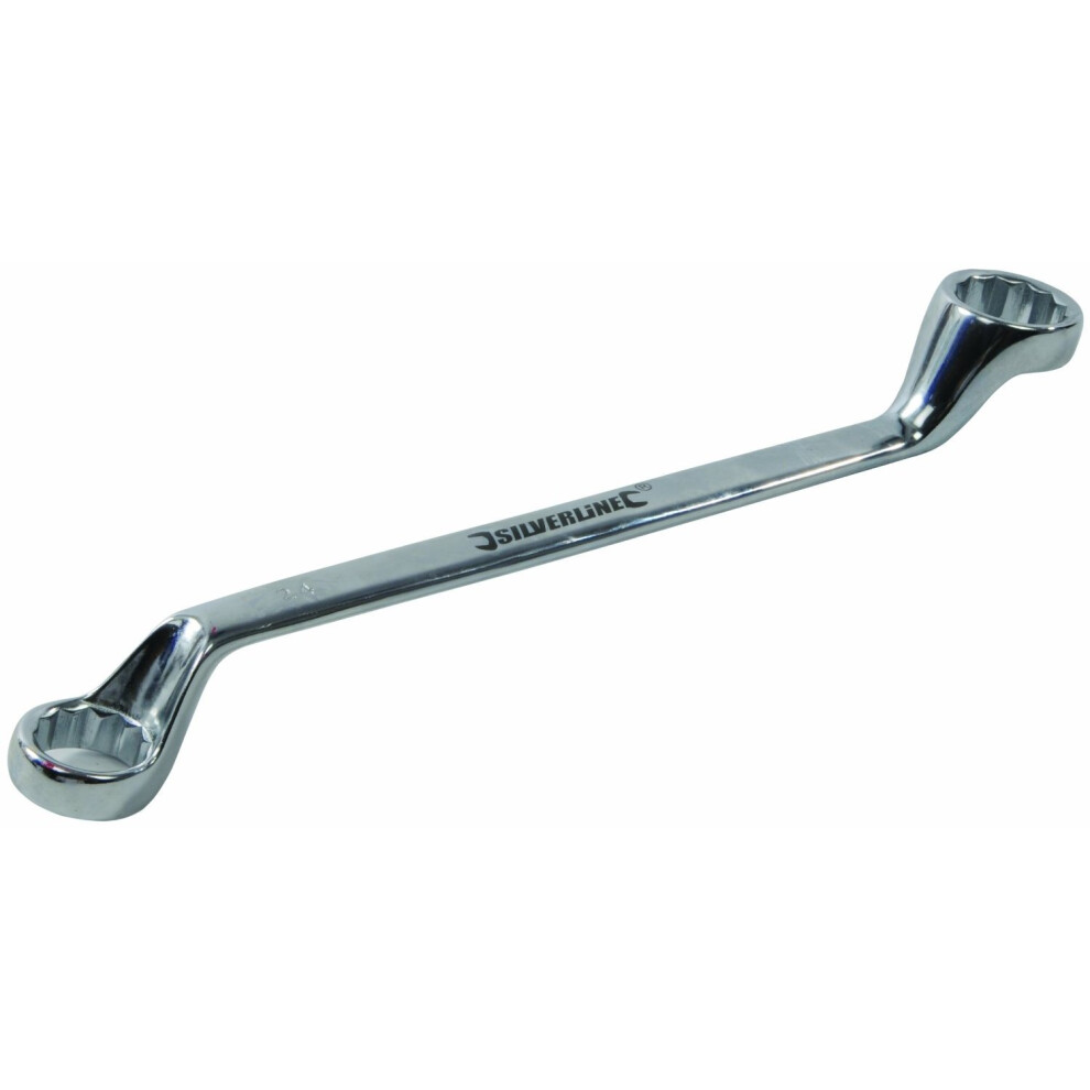 Silverline Deep Offset Ring Spanner 24 x 27mm - Bihexagonal -  ring spanner silverline offset deep x 24 27mm bihexagonal