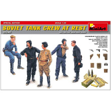 Miniart 1:35 - Soviet Tankcrew At Rest Special Edition - 135 Tank Crew Min35246 - miniart 135 soviet tank crew rest special edition min35246 wwii