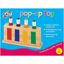 Galt Pop-Up Wooden Dolls Toy A0138L – 4 Colourful Figures on Hidden Springs, Encourages Hand-Eye Coordination