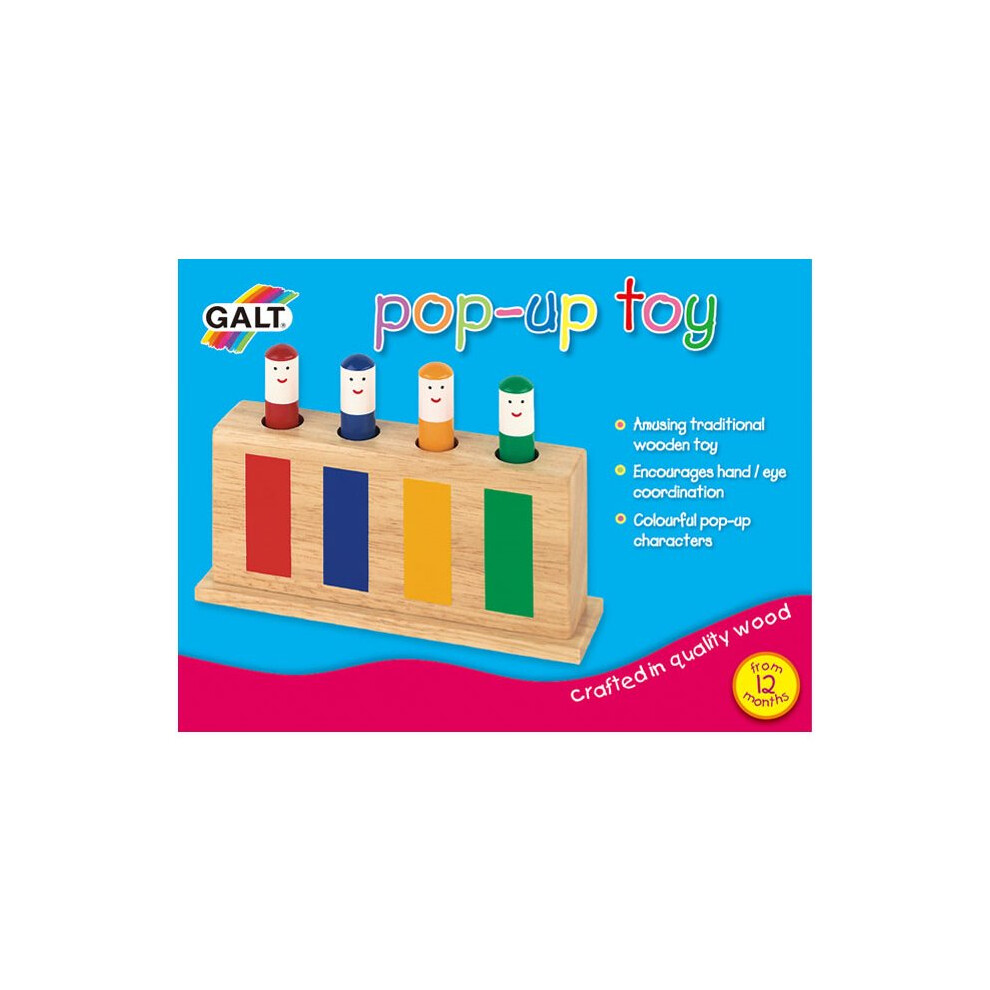 Galt Pop-Up Toy - Colourful Wooden Sensory Toy For Boys And Grls